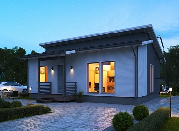 Проект одноэтажного каркасного дома Прима 74